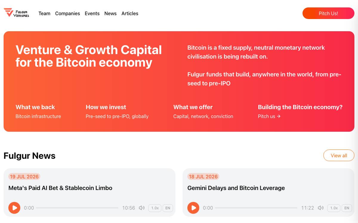 Fulgur Ventures website preview