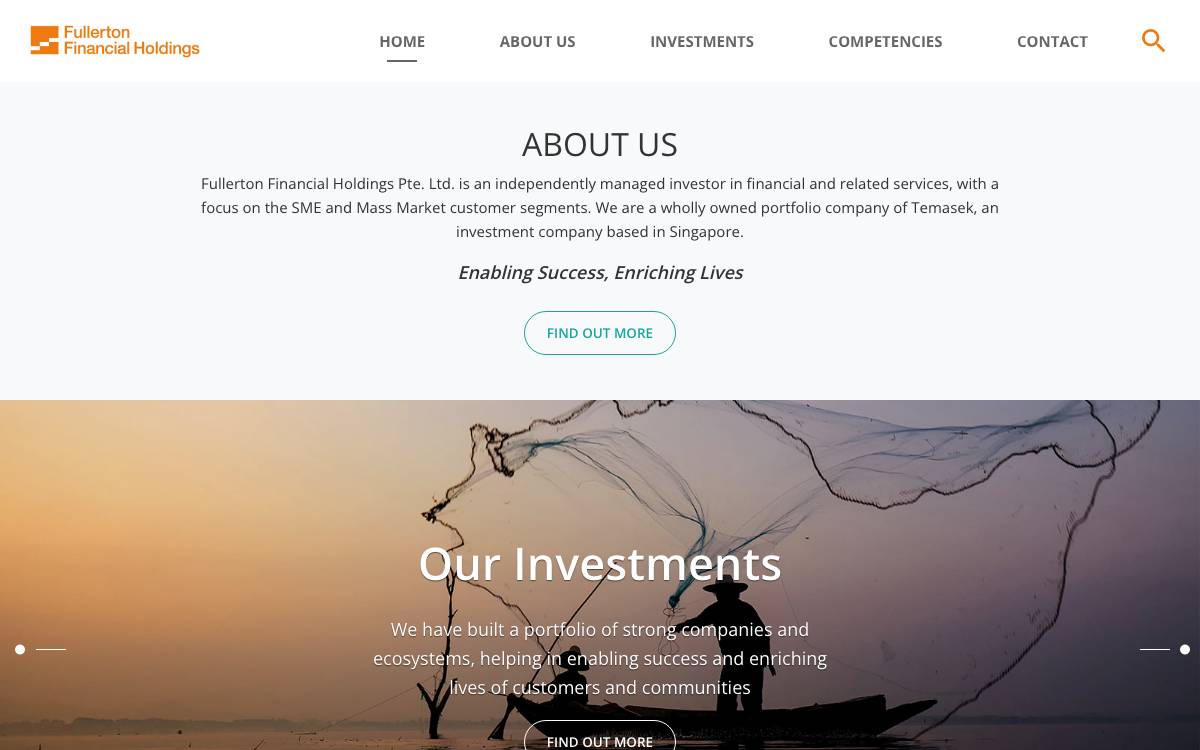 Fullerton Financial Holdings website preview