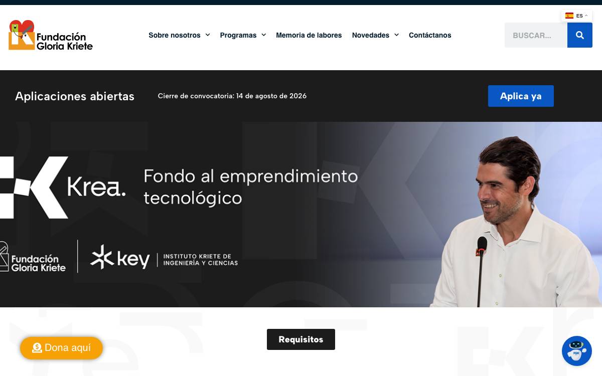 Fundación Gloria Kriete / Key Institute website preview