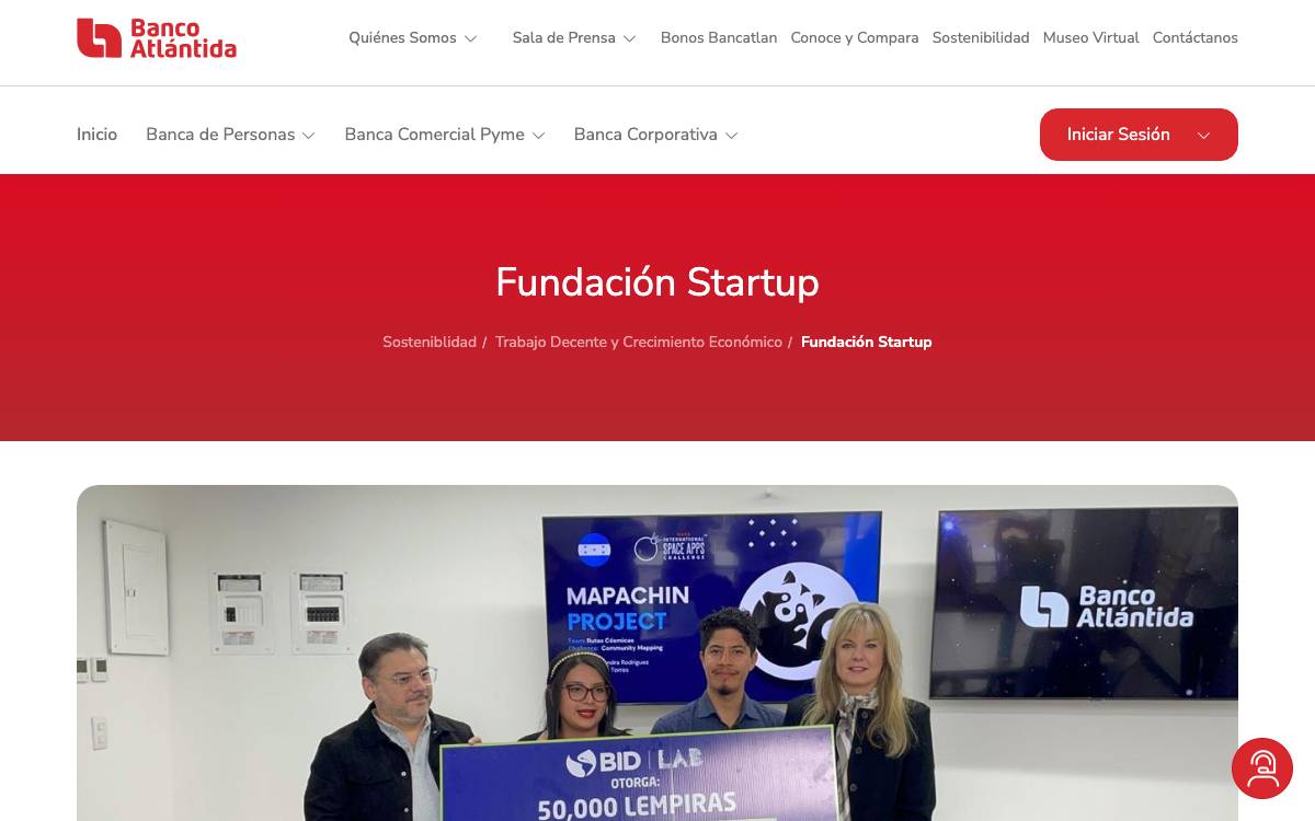 Fundación Startup / Banco Atlántida website preview