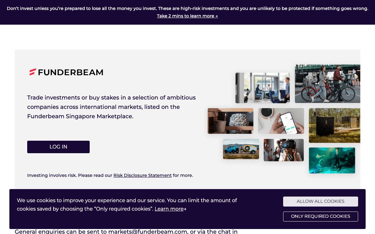 Funderbeam website preview