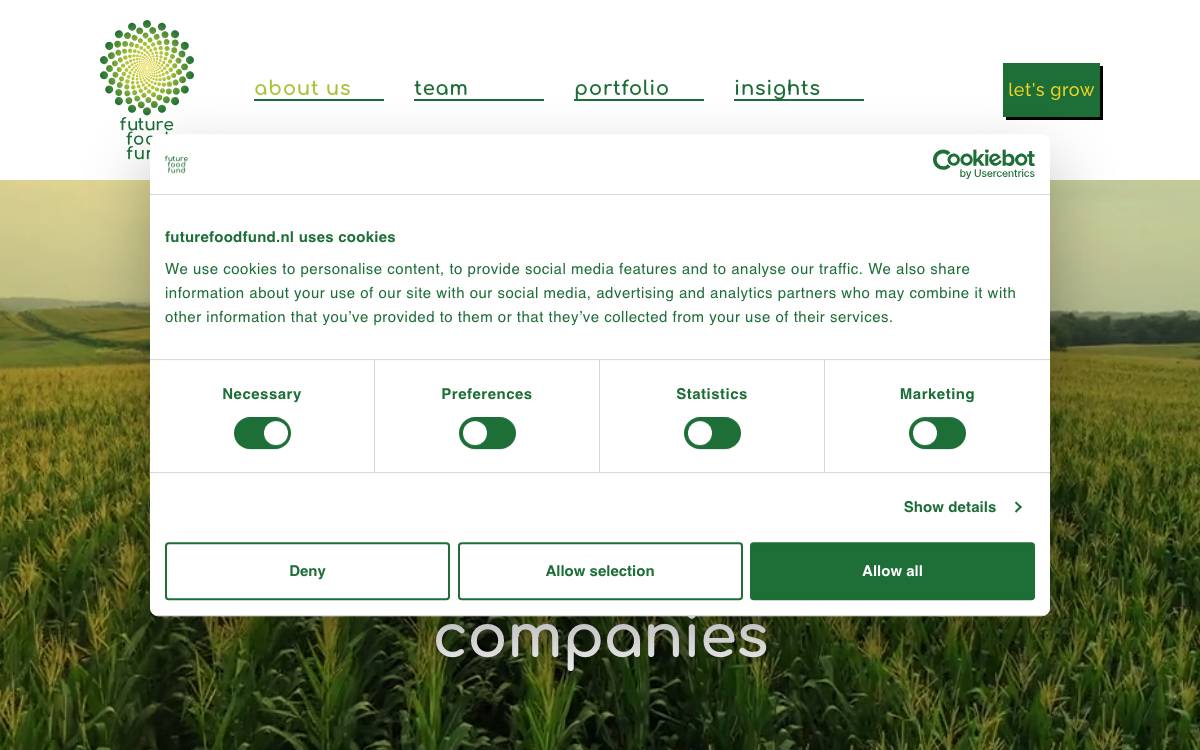 Future Food Fund website preview