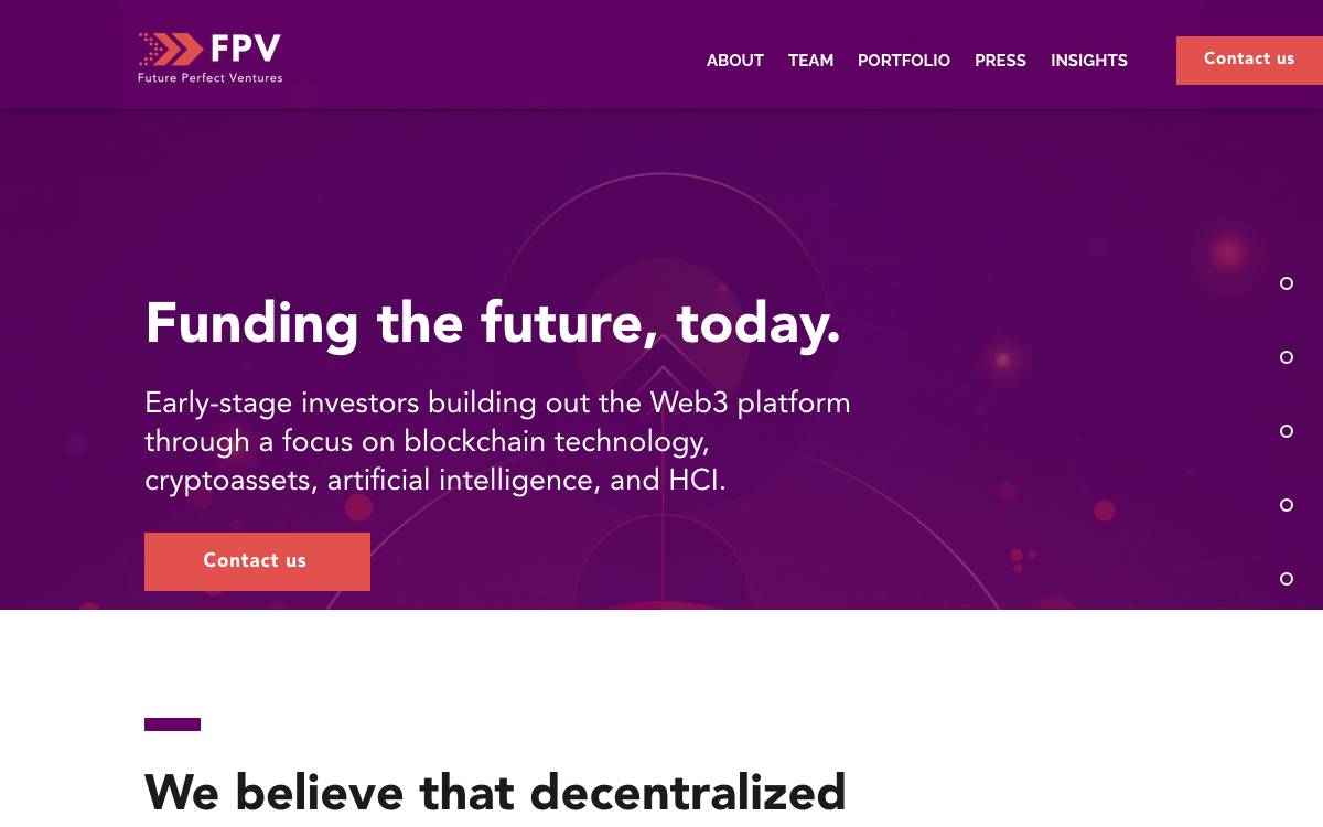 Future Perfect Ventures website preview