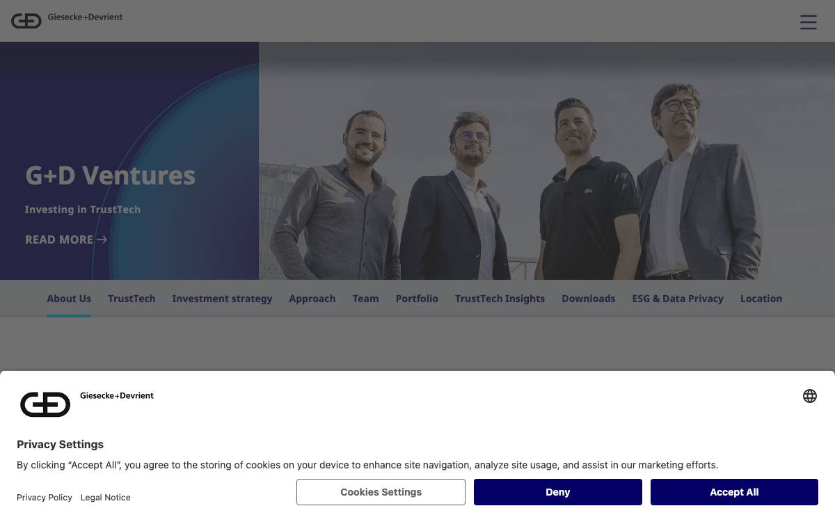 G+D Ventures website preview