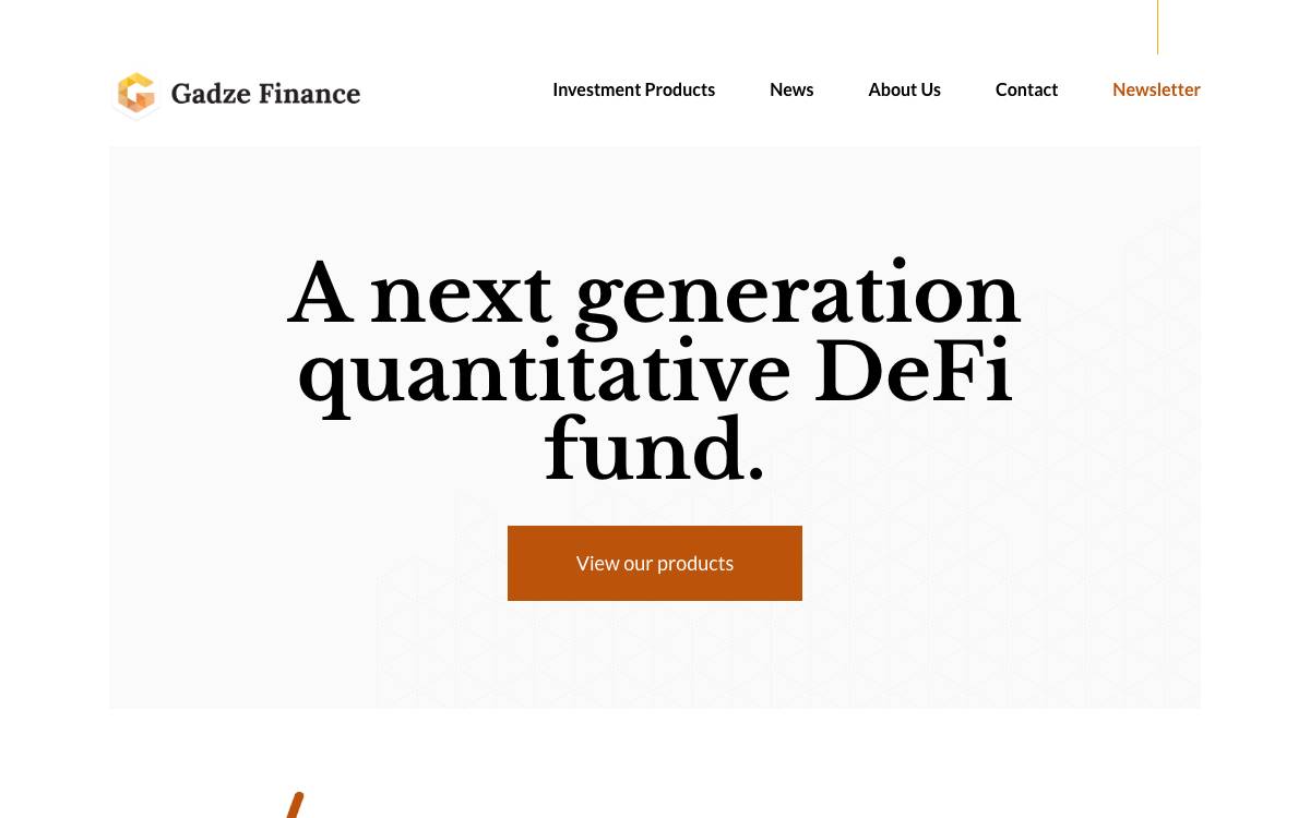 Gadze Finance website preview