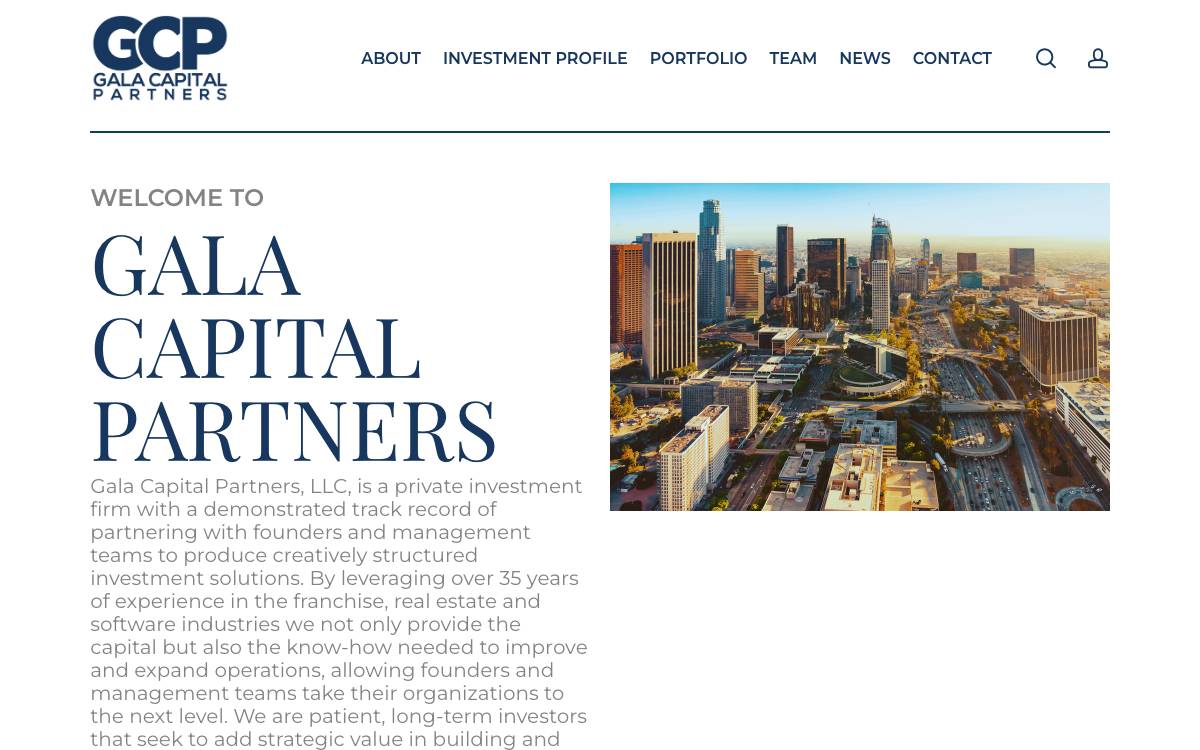 Gala Capital Partners website preview