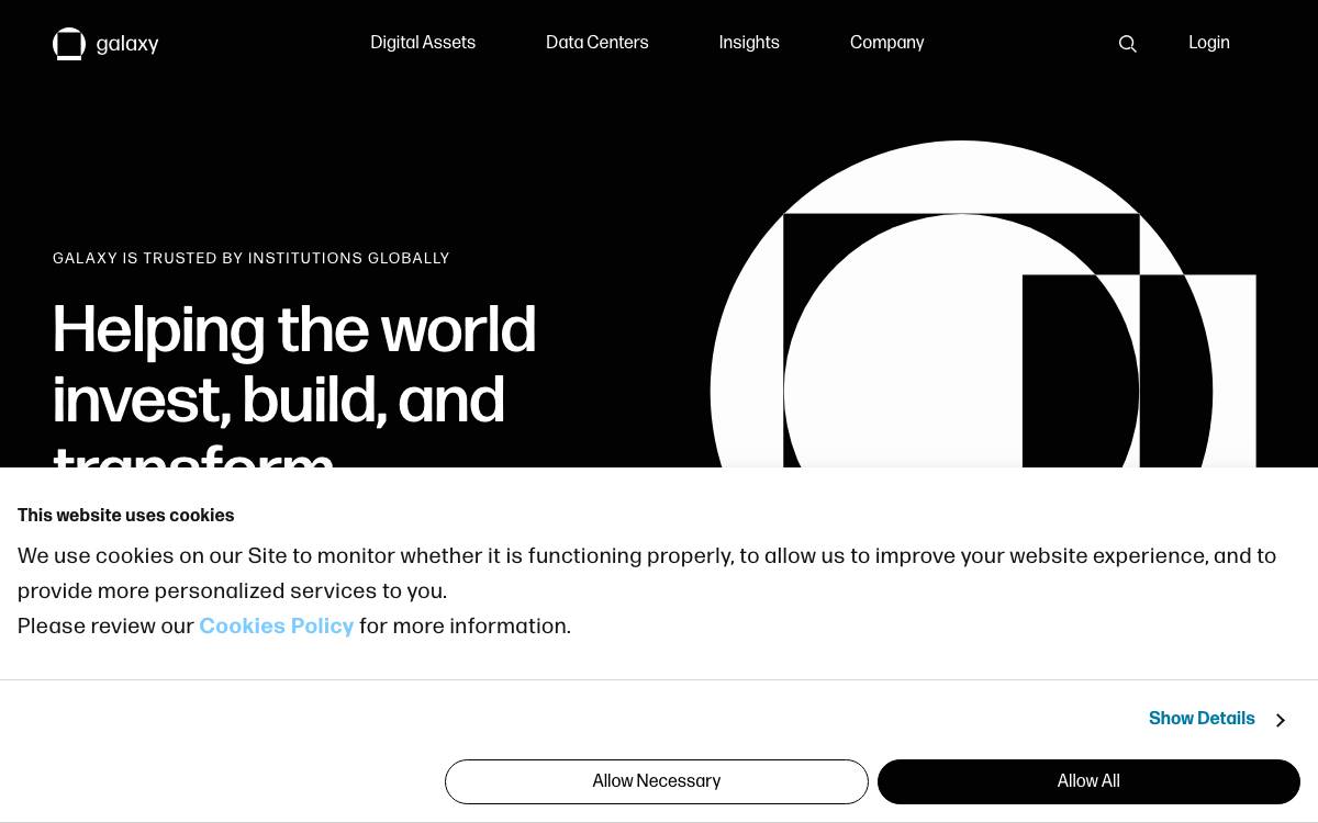 Galaxy Digital Assets Fund website preview