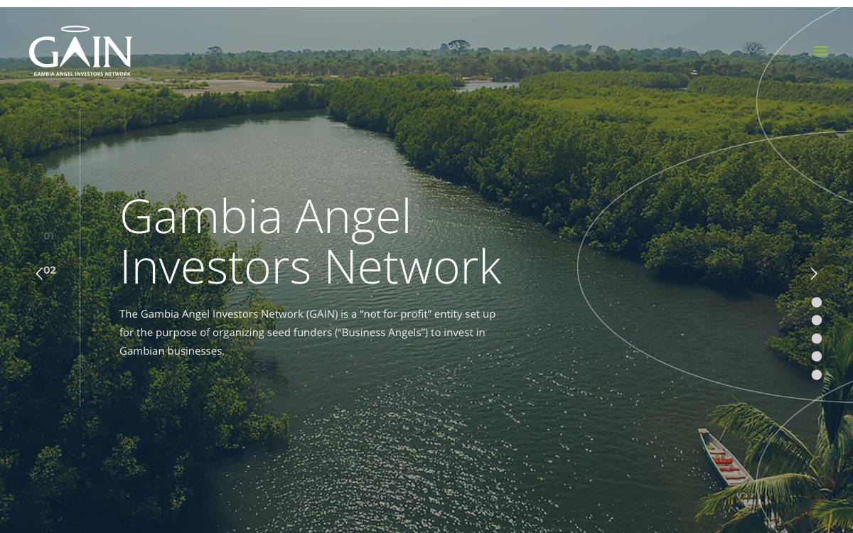 Gambia Angel Investors Network (GAIN) website preview