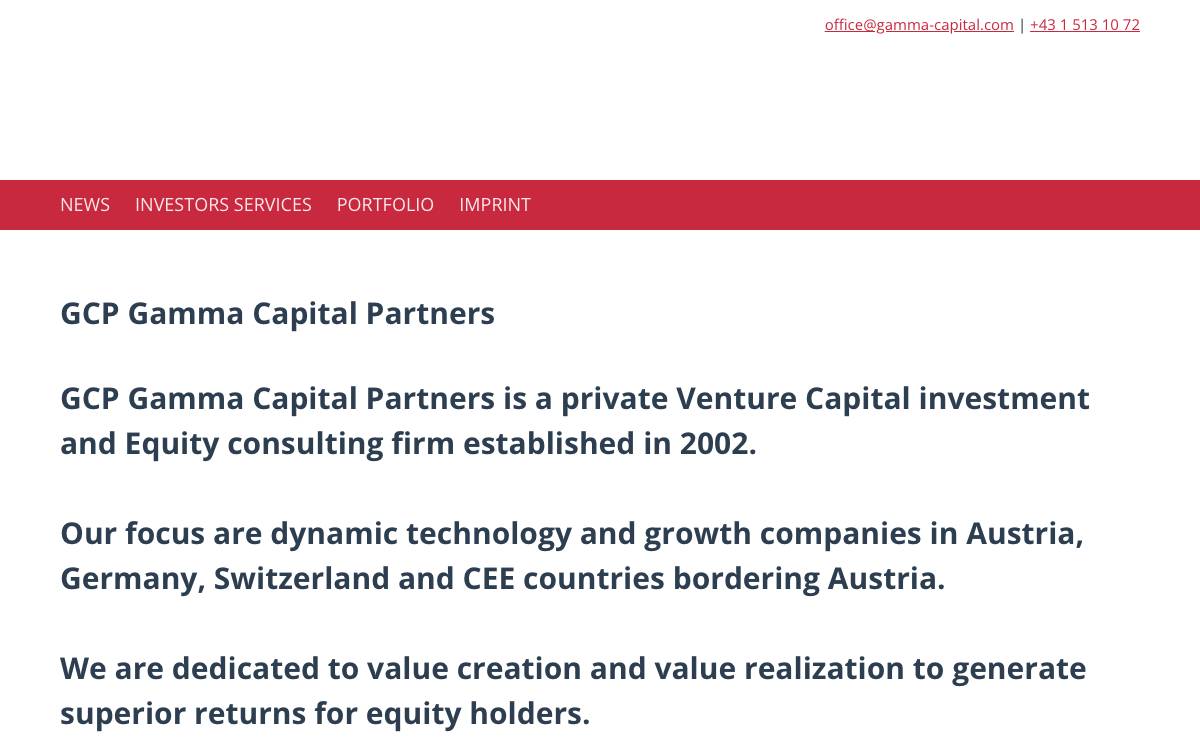 Gamma Capital Partners website preview