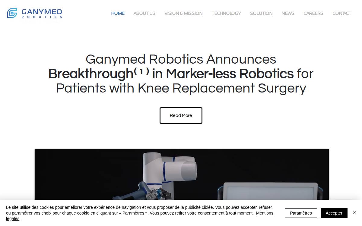 Ganymed Robotics website preview