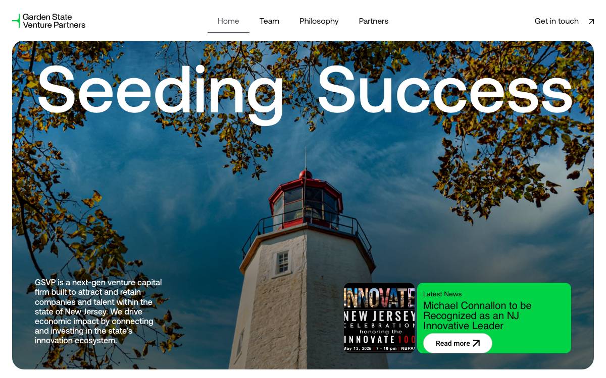 Garden State Venture Partners website preview