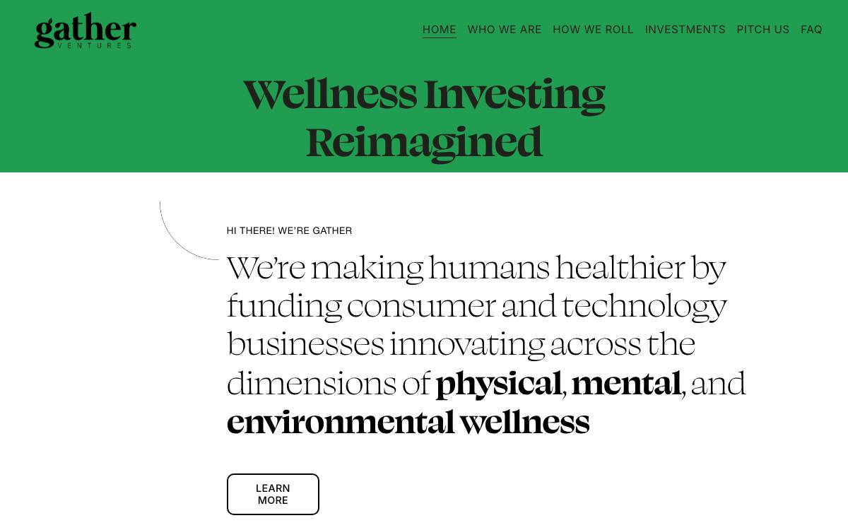 GATHER VENTURES website preview