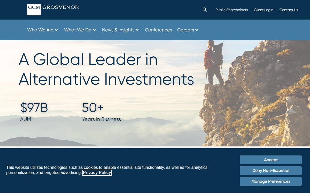 GCM Grosvenor website preview