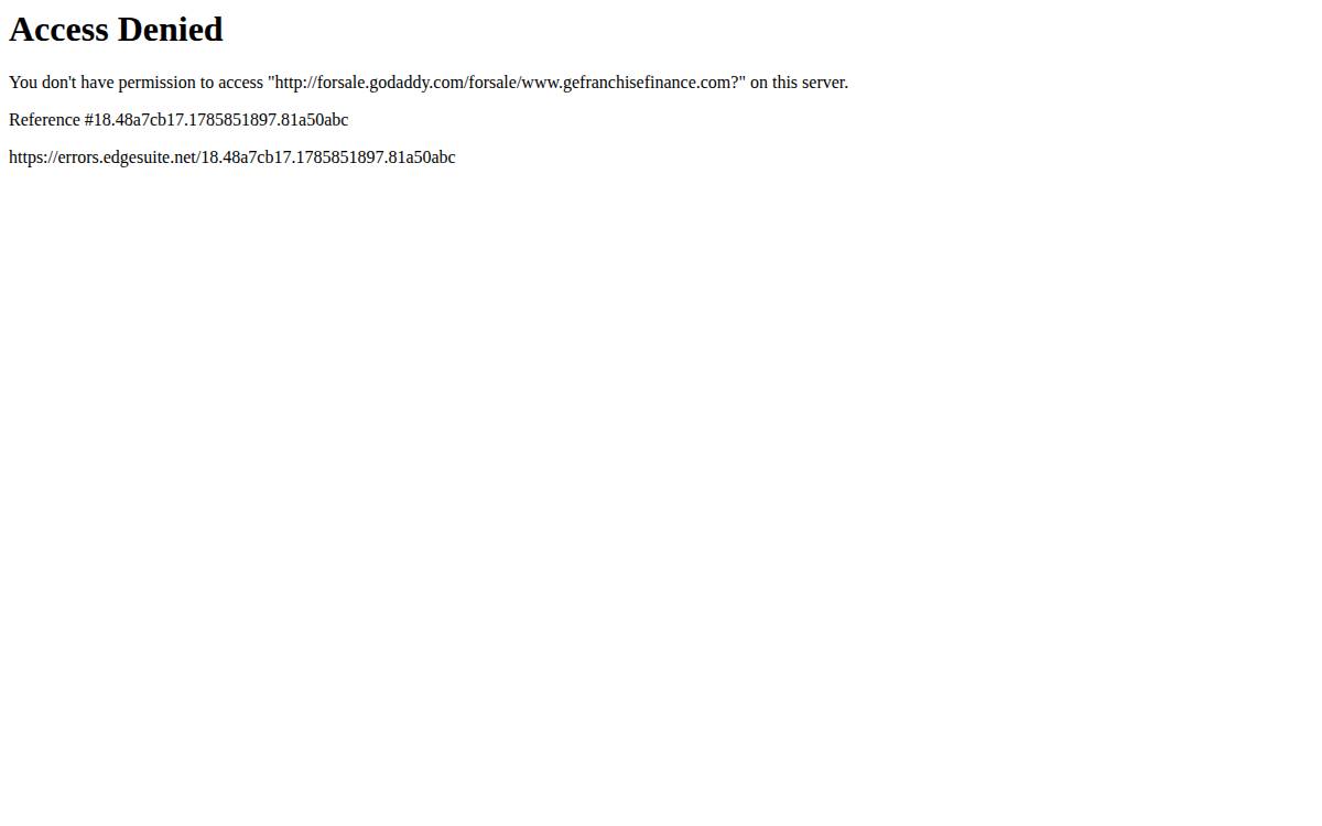 GE Capital, Franchise Finance website preview