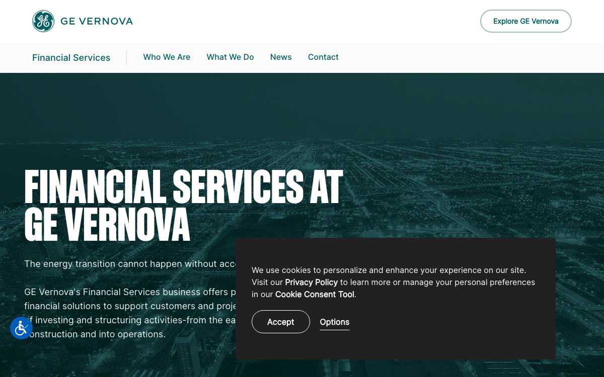 GE Energy Financial Services website preview