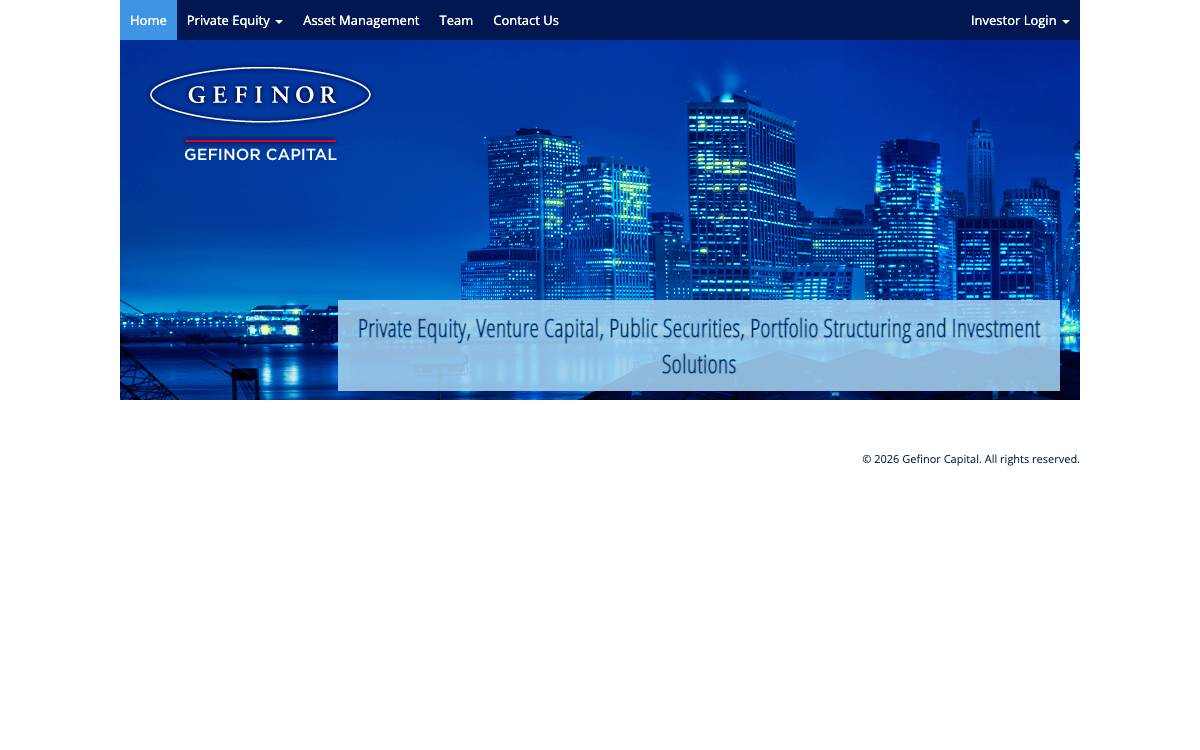 Gefinor Capital website preview
