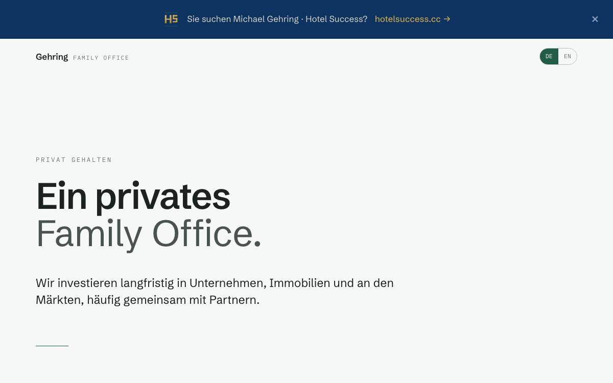 Gehring Family Office website preview