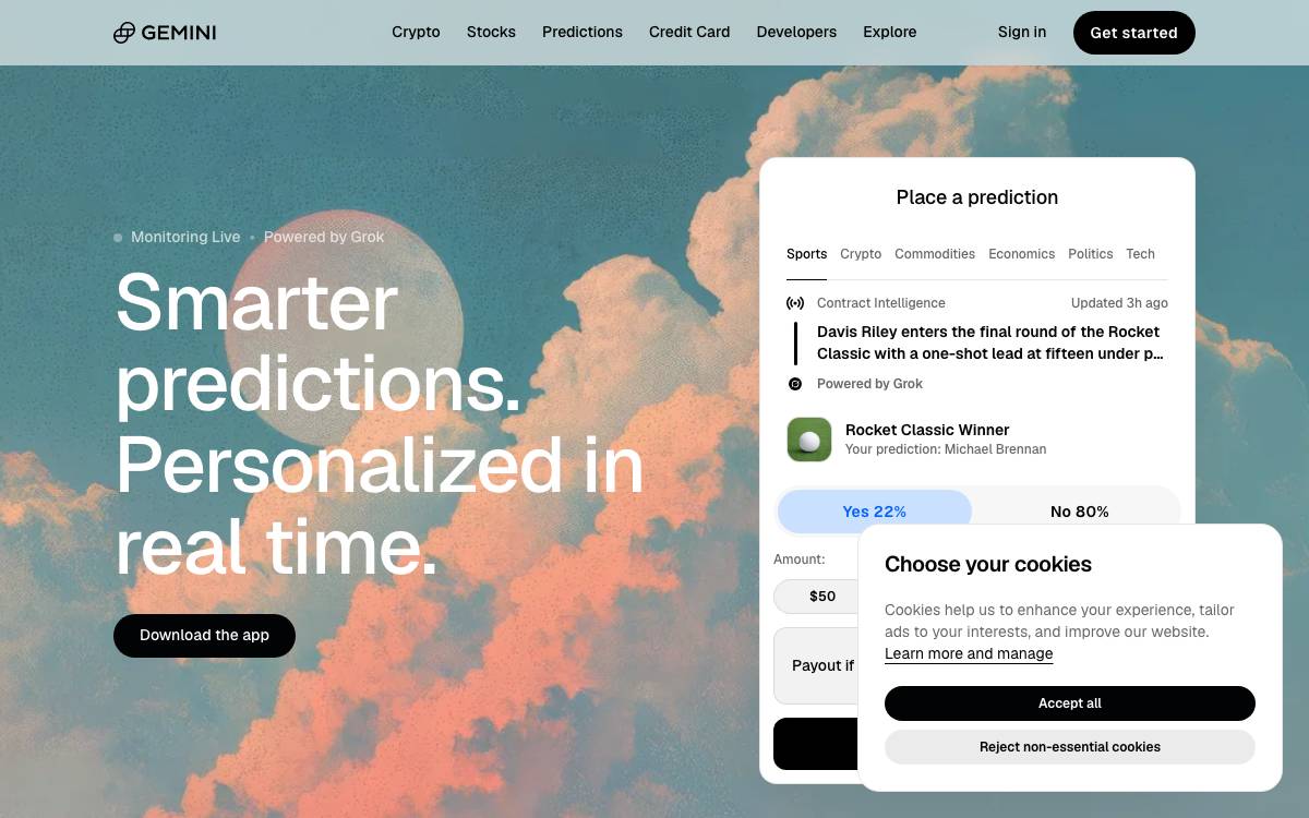 Gemini Frontier Fund website preview