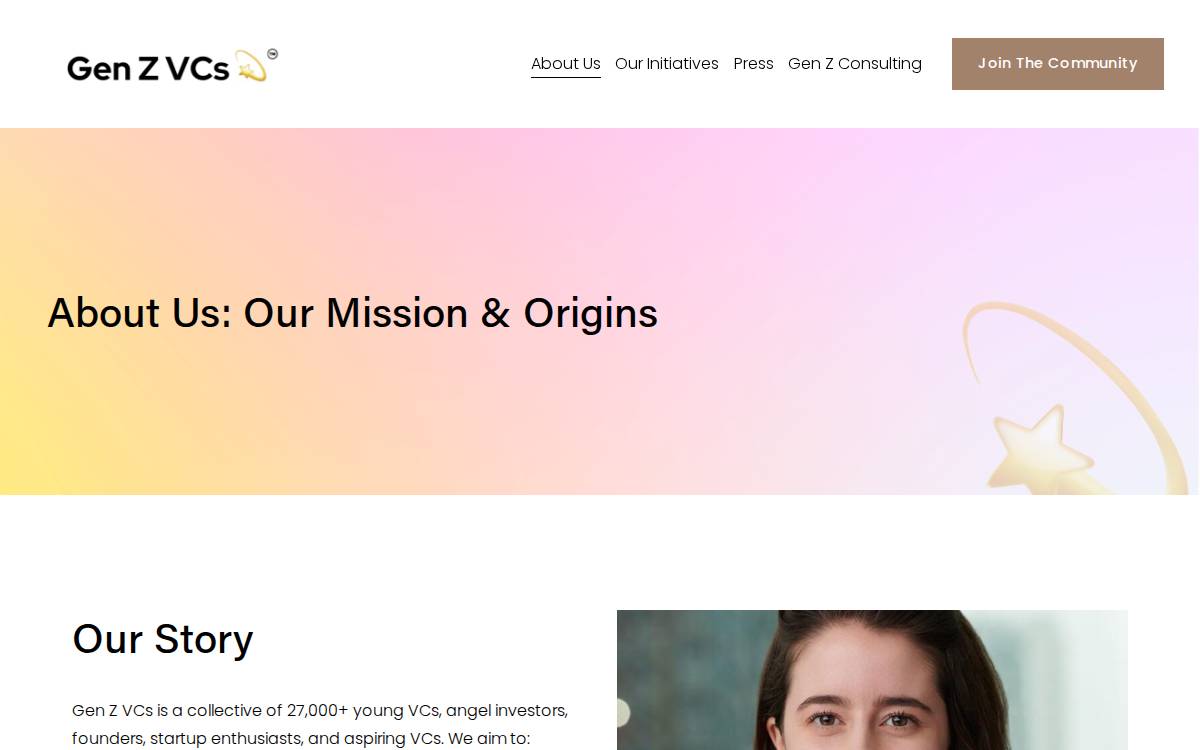 Gen Z VCs website preview