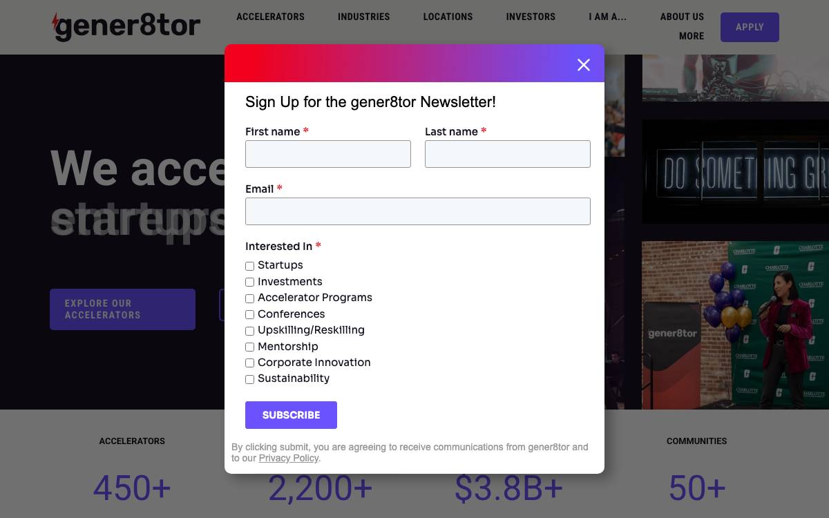 Gener8tor website preview