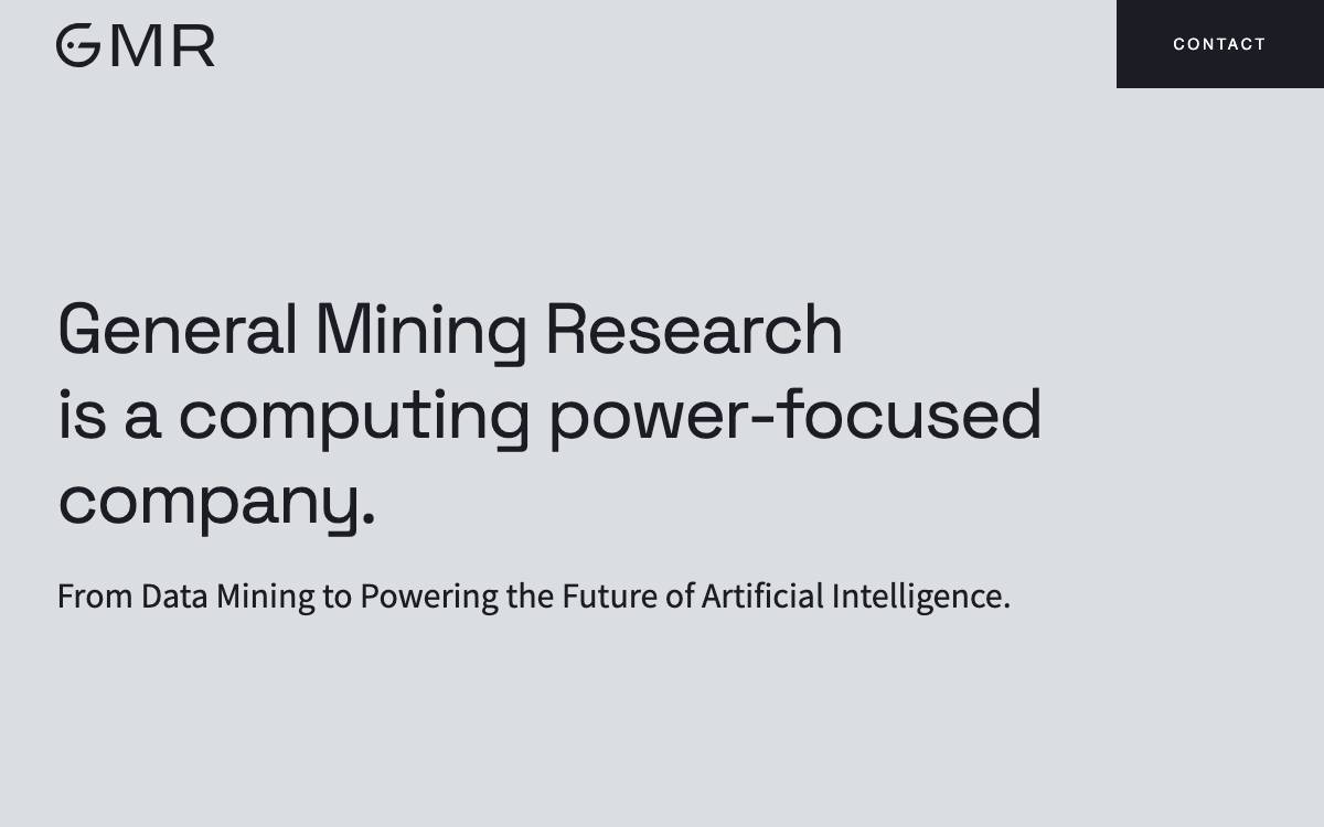 General Mining Research (GMR) website preview