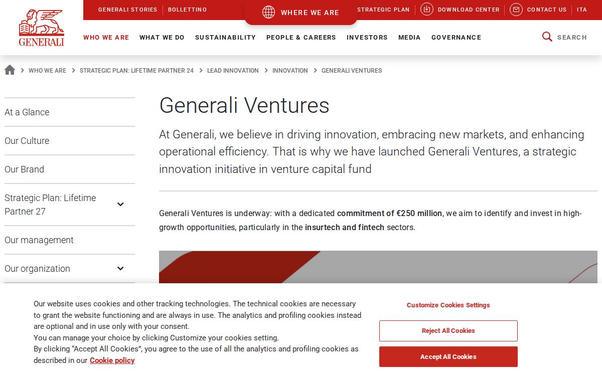 Generali Ventures website preview