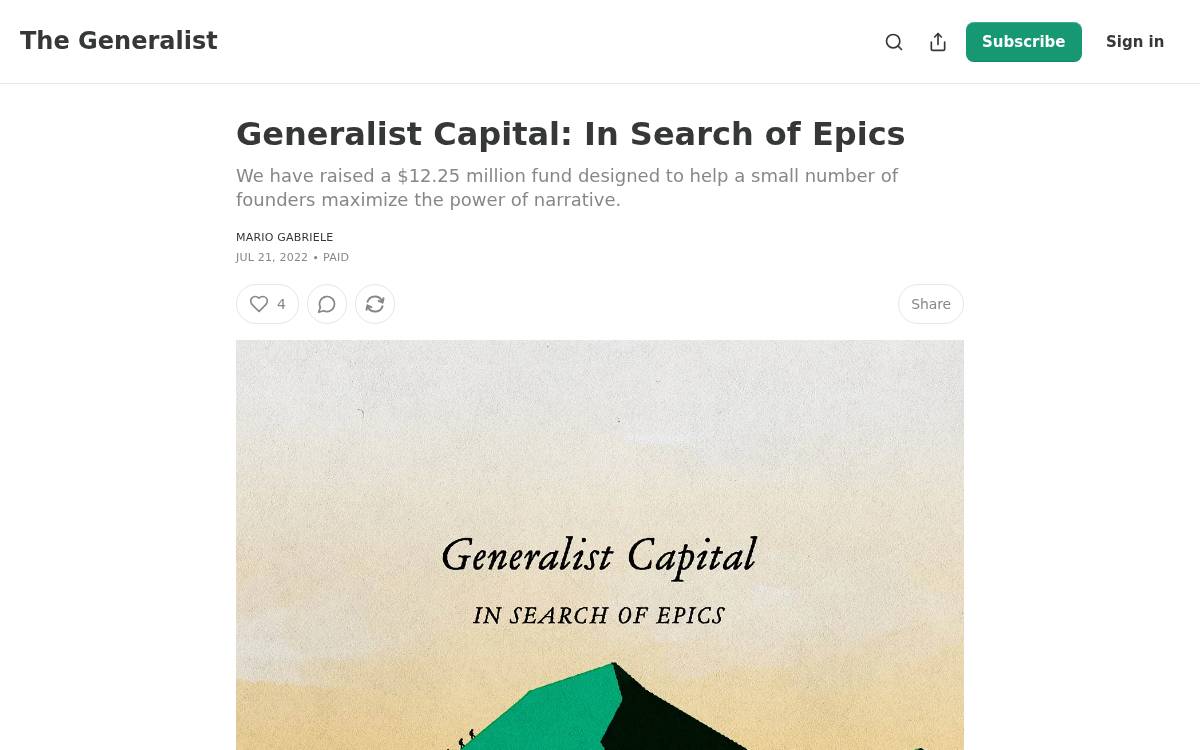 Generalist Capital website preview
