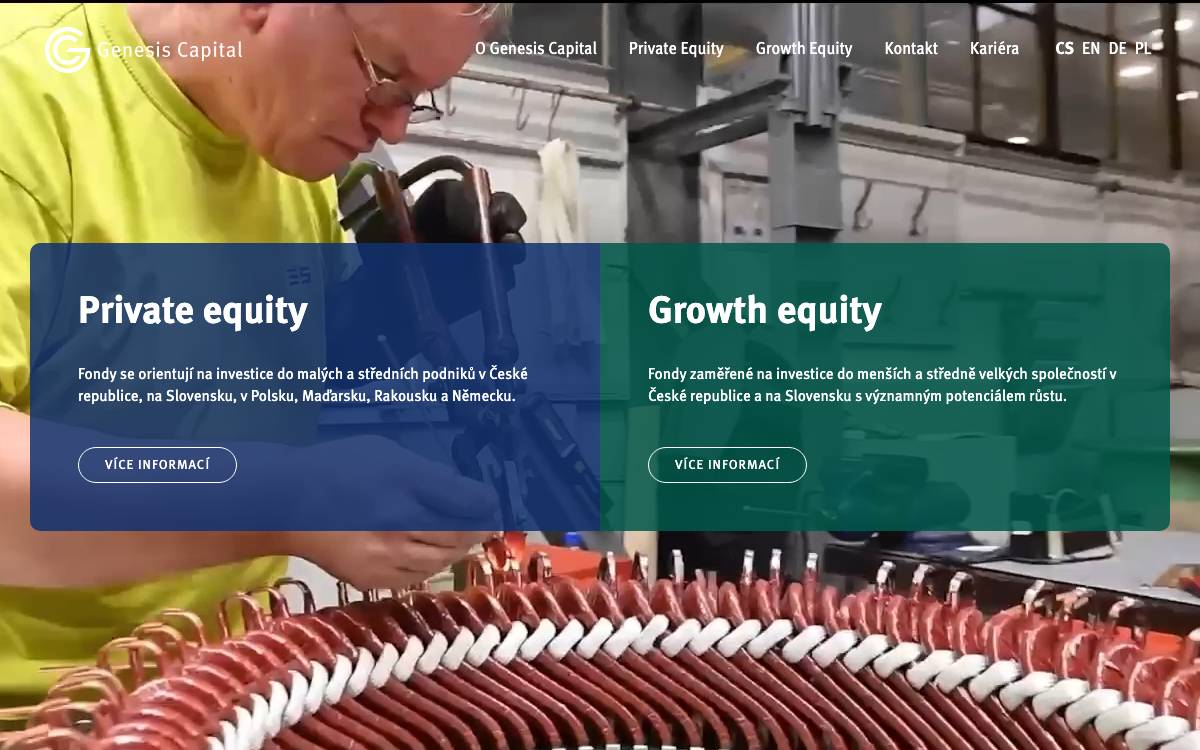 Genesis Capital Equity s.r.o. website preview