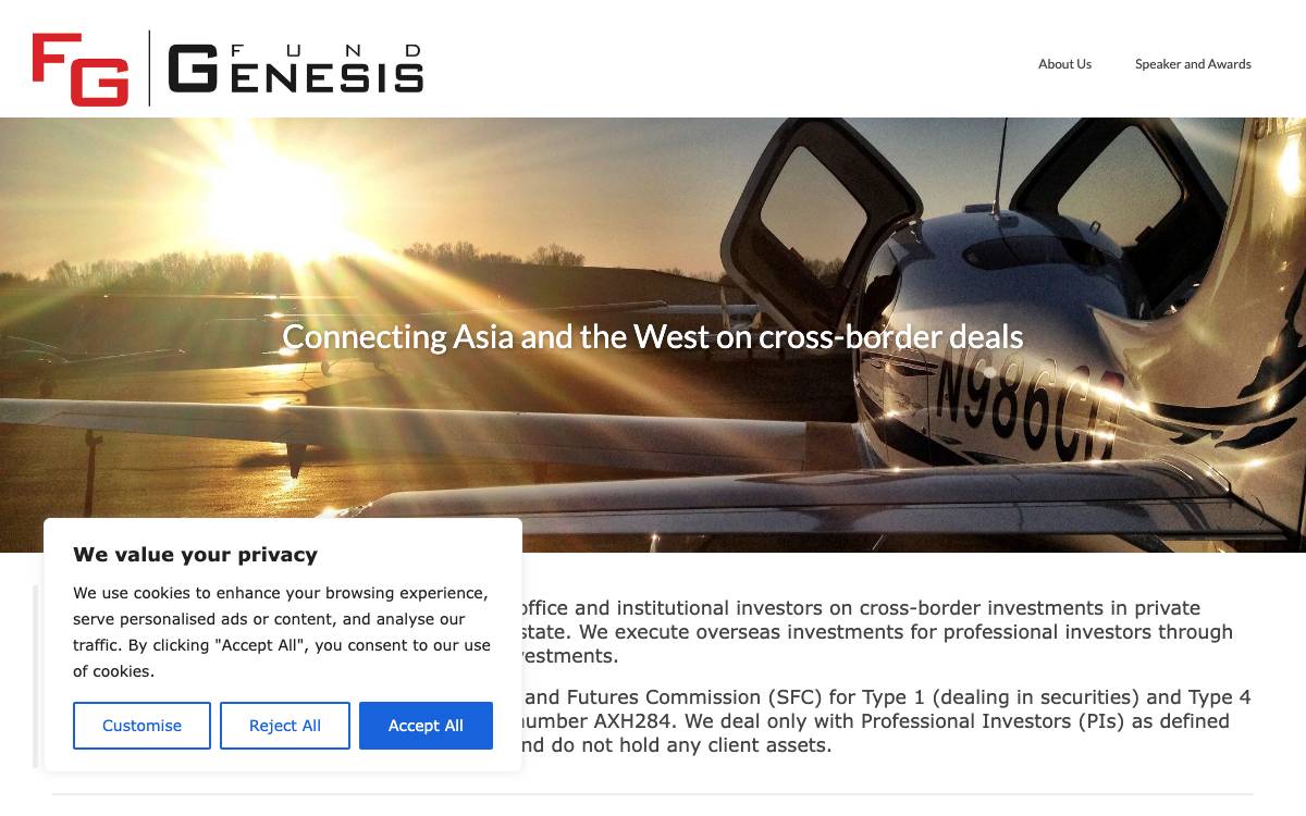 Genesis Fund website preview