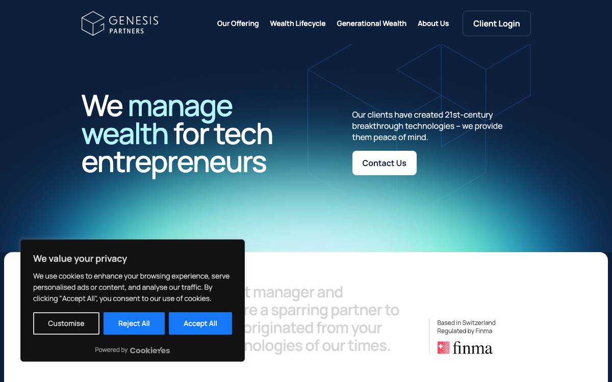 Genesis Investment Partners AG website preview