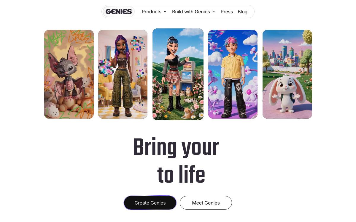 Genies website preview