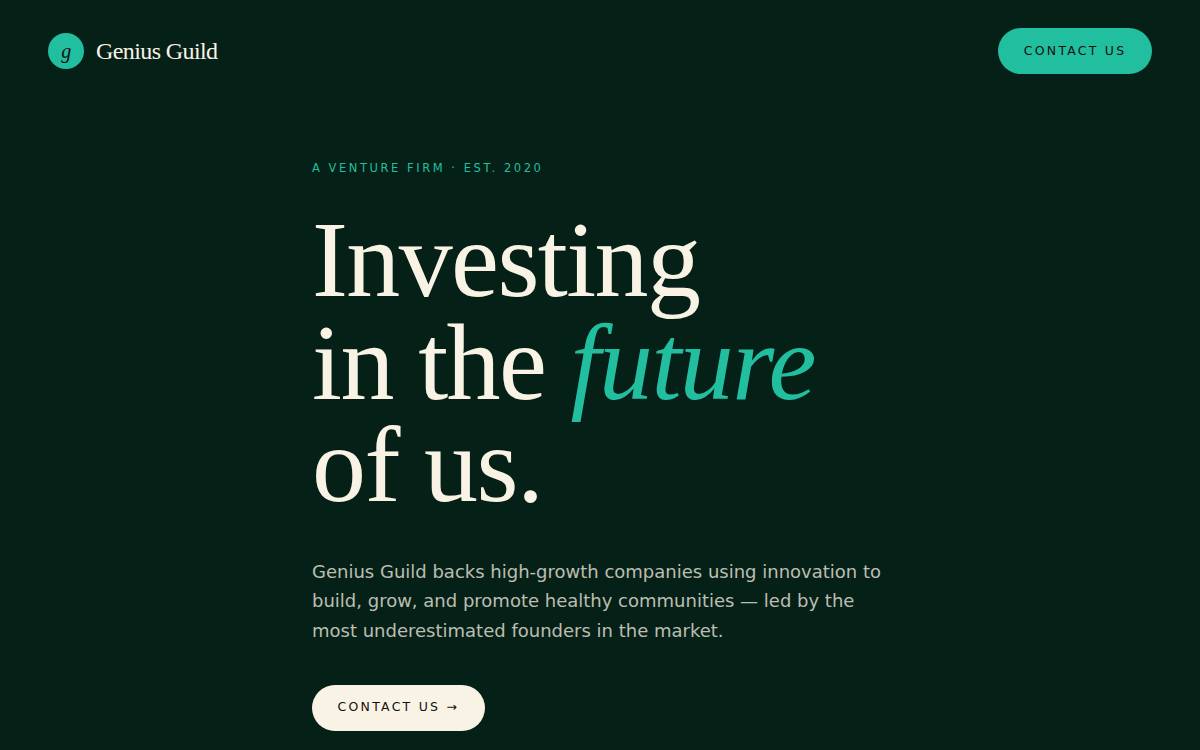 Genius Guild website preview
