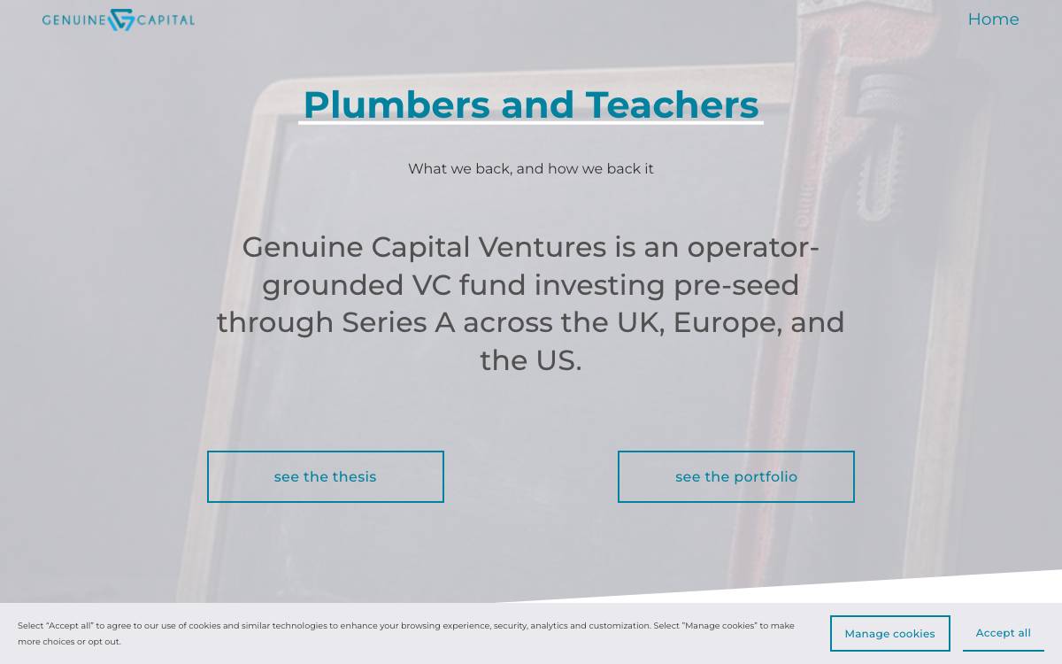 Genuine Capital Ventures website preview