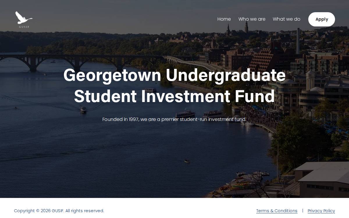 Georgetown University Student Investment Fund website preview