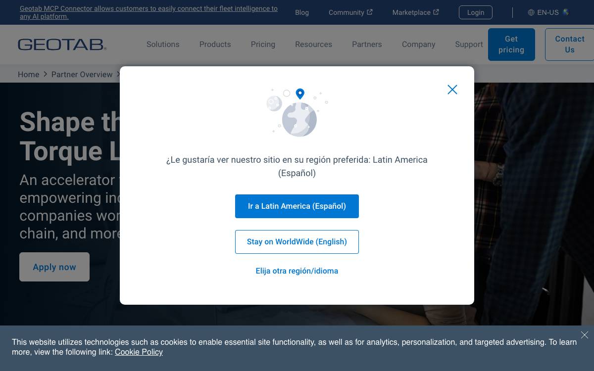 Geotab Torque Labs website preview
