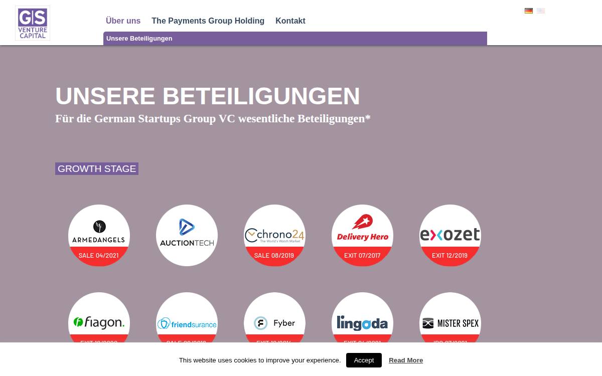 German Startups Group website preview