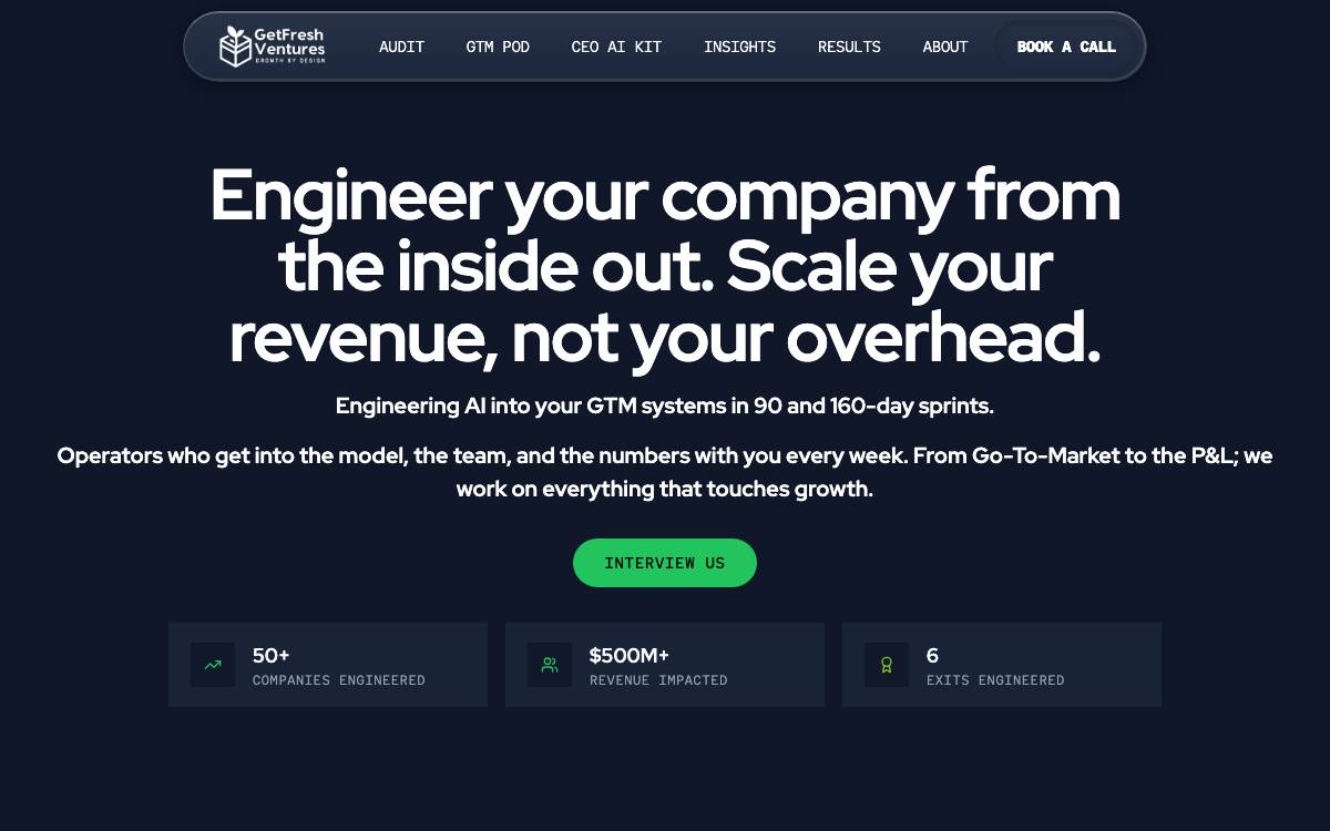 GetFresh Ventures website preview