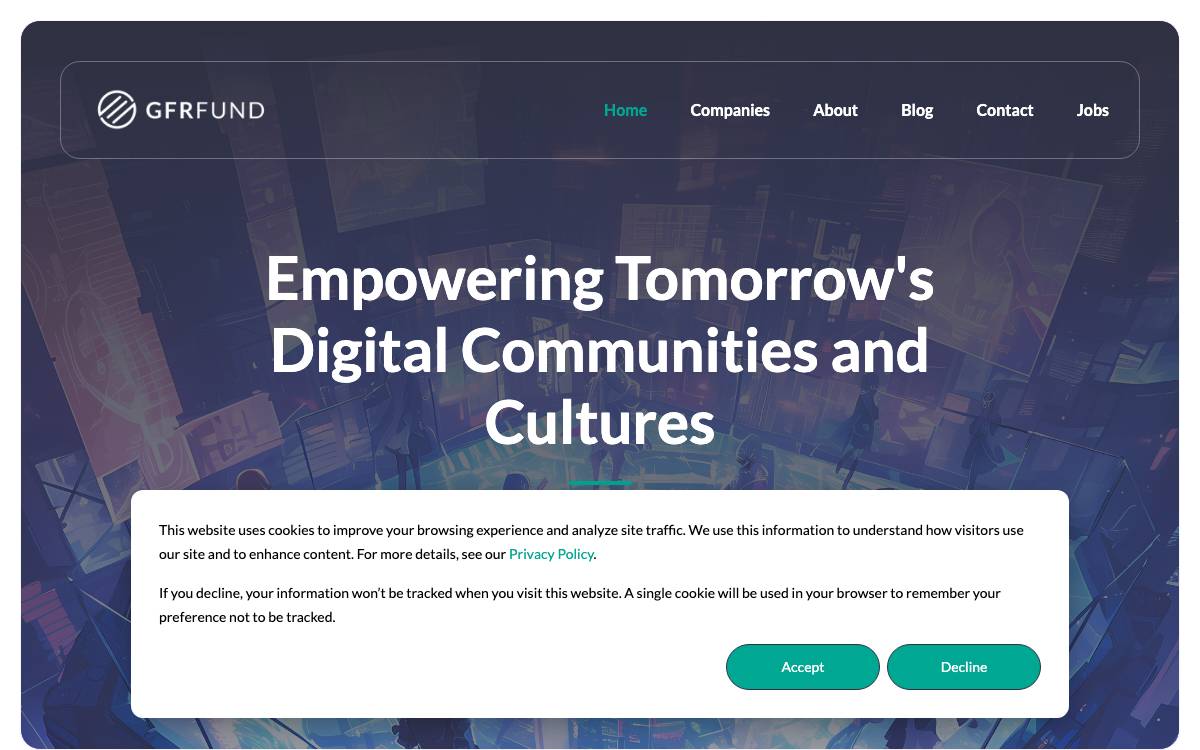 GFR Fund website preview