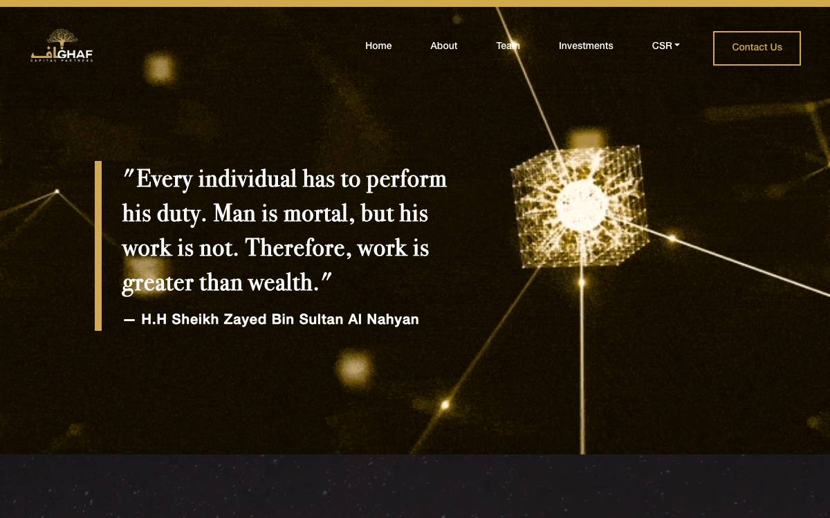 Ghaf Capital Partners website preview