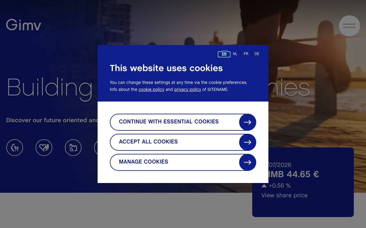 Gimv website preview