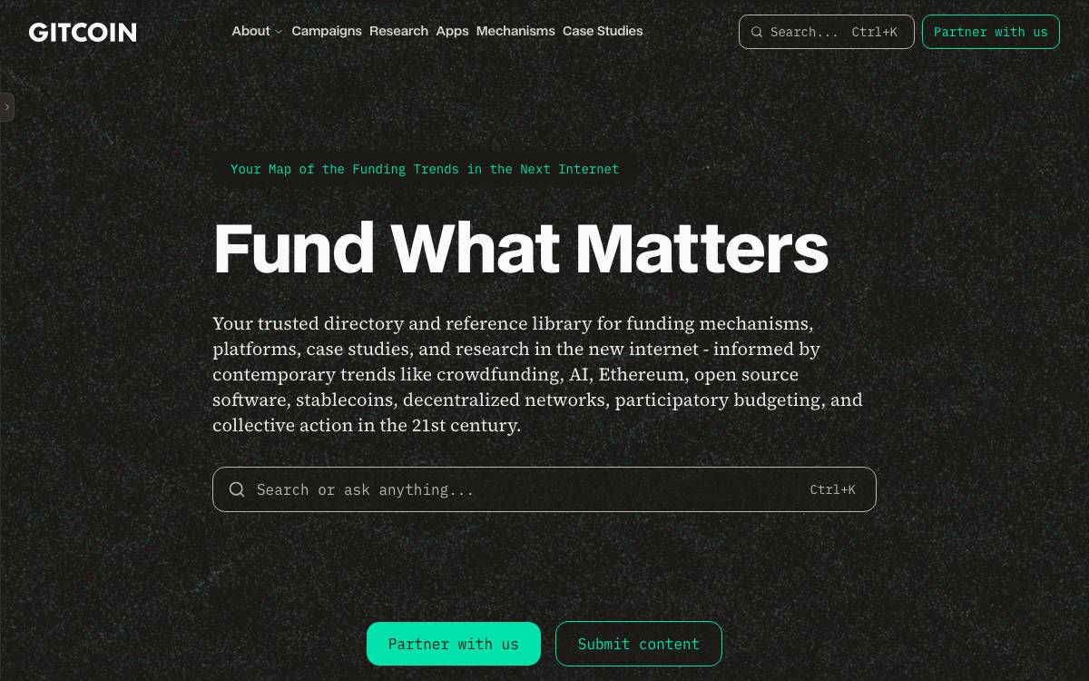 Gitcoin website preview