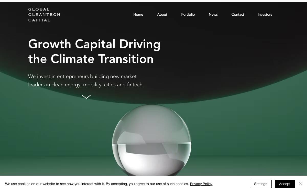 Global Cleantech Capital website preview