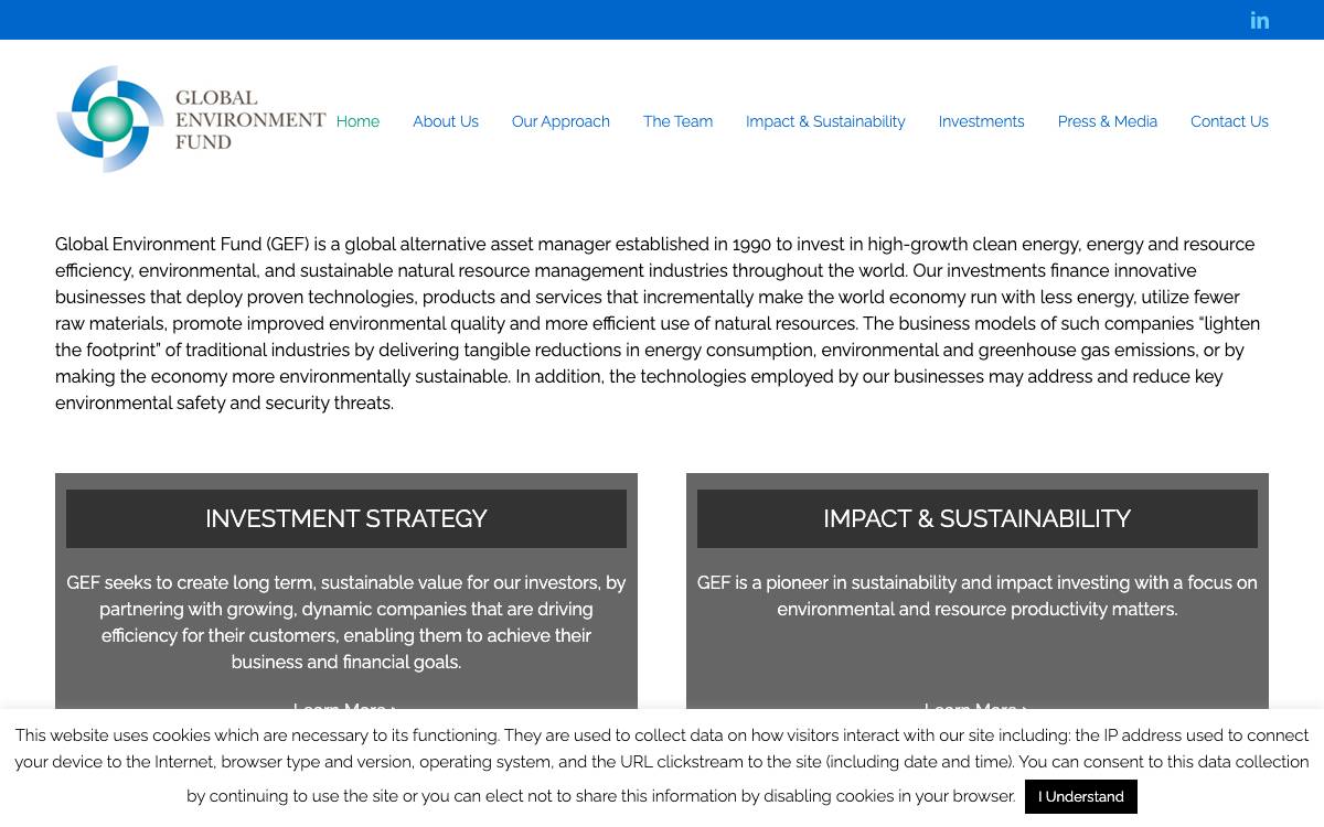 Global Environment Fund Management website preview
