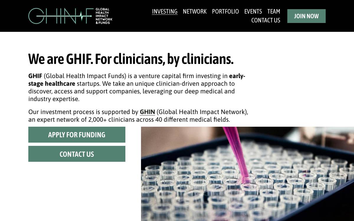 Global Health Impact Fund website preview
