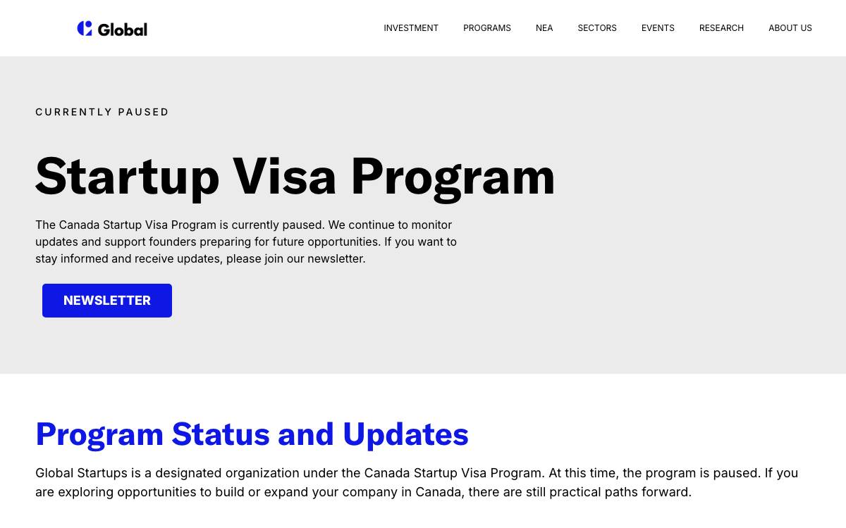 Global Startups Accelerator (formerly LatAm Startups) website preview