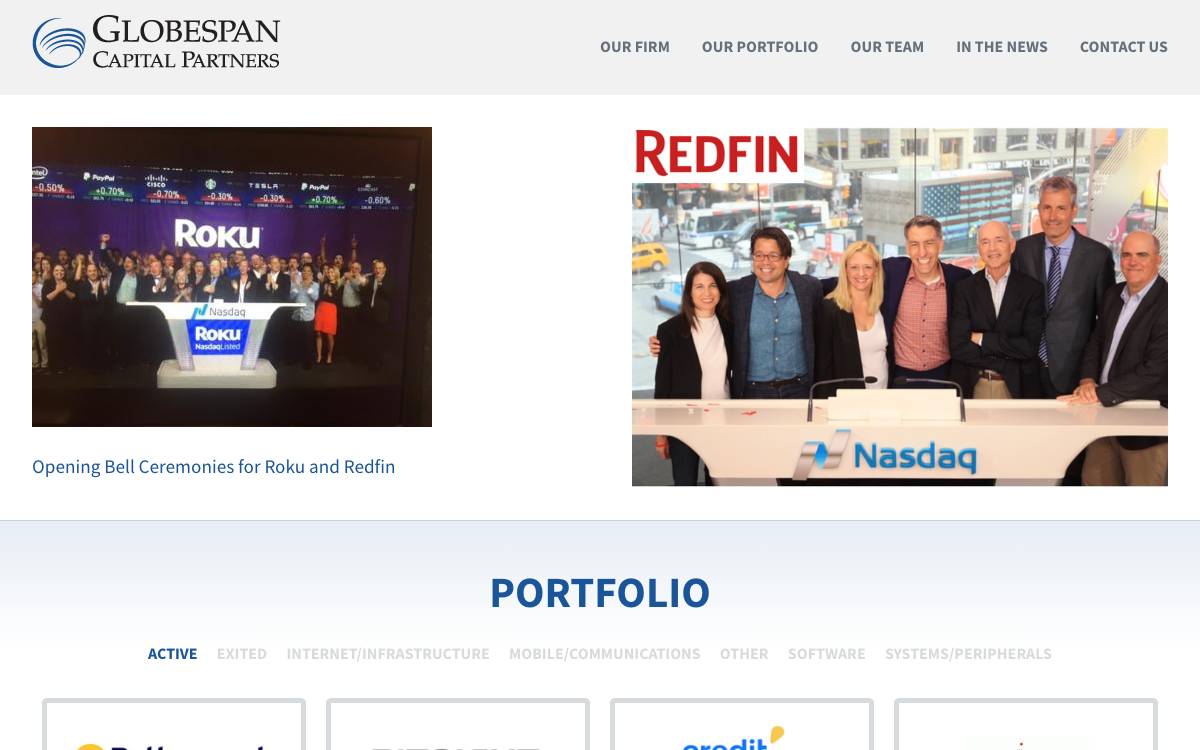 Globespan Capital Partners website preview