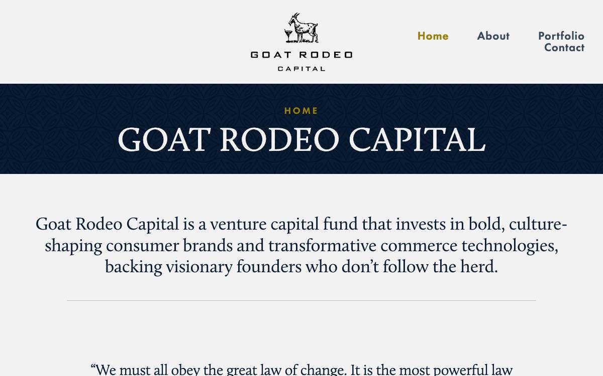 Goat Rodeo Capital website preview