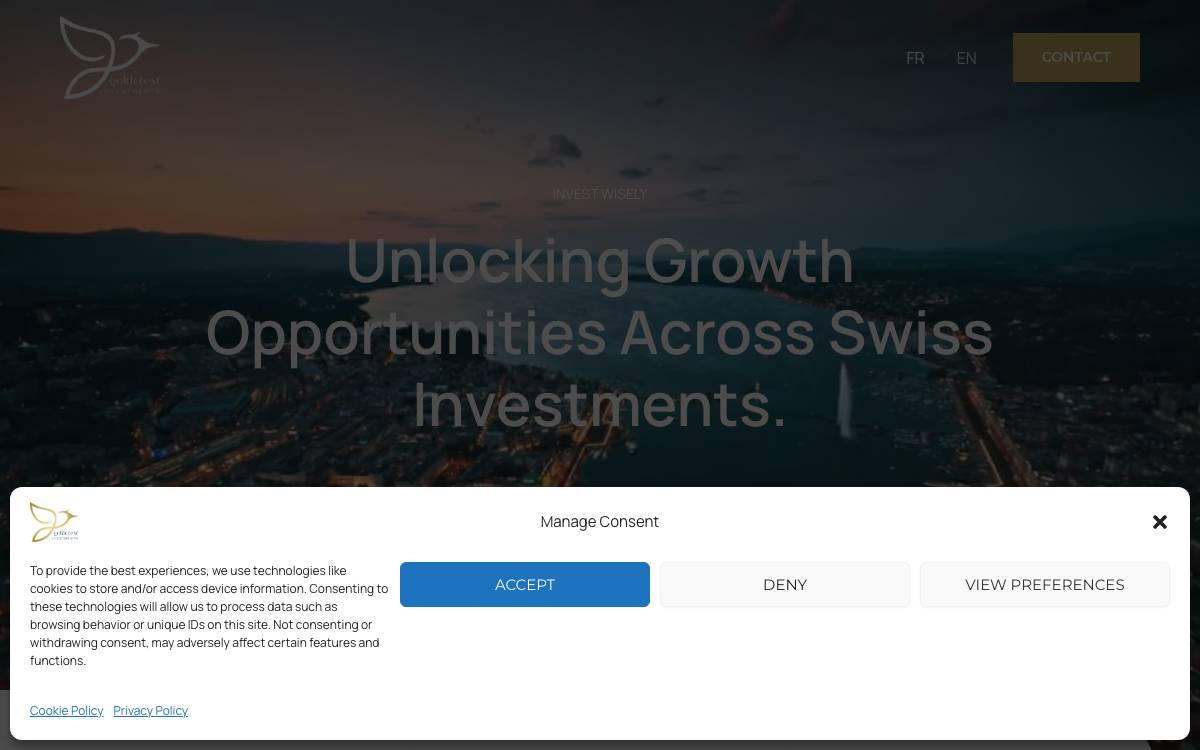Goldcrest SA website preview