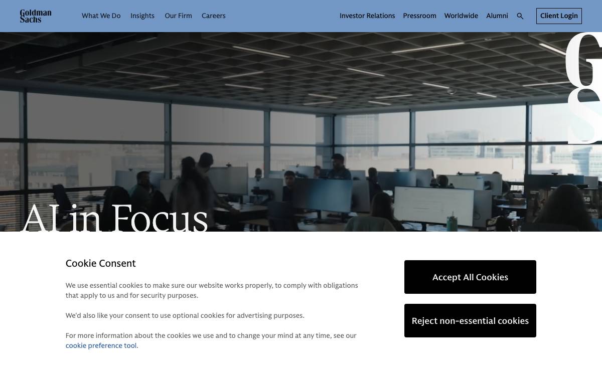 Goldman Sachs website preview