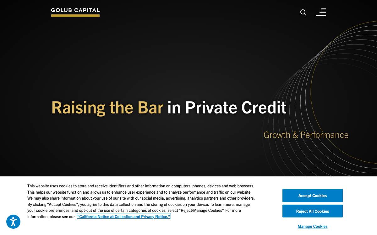 Golub Capital website preview